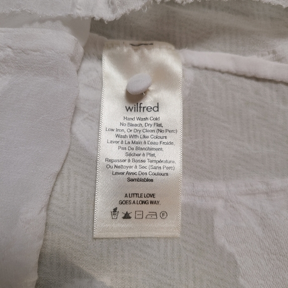 Aritzia Wilfred Women's White Semi-sheer Lourdes Blouse size S - Picture 12 of 16